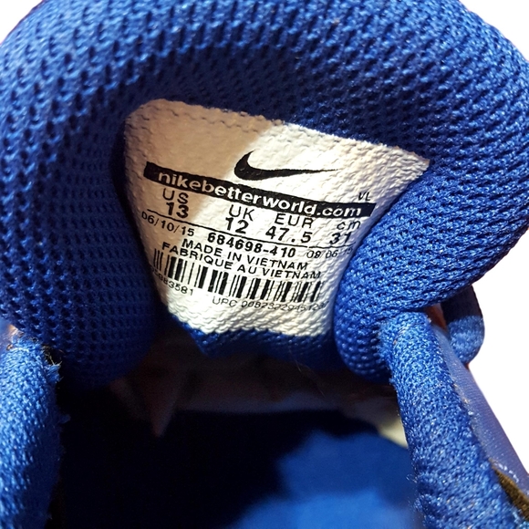 NIKE Vapor Cleat Keystone 2 Low Fastflex Tech Sneakers blue yellow white - Picture 3 of 8